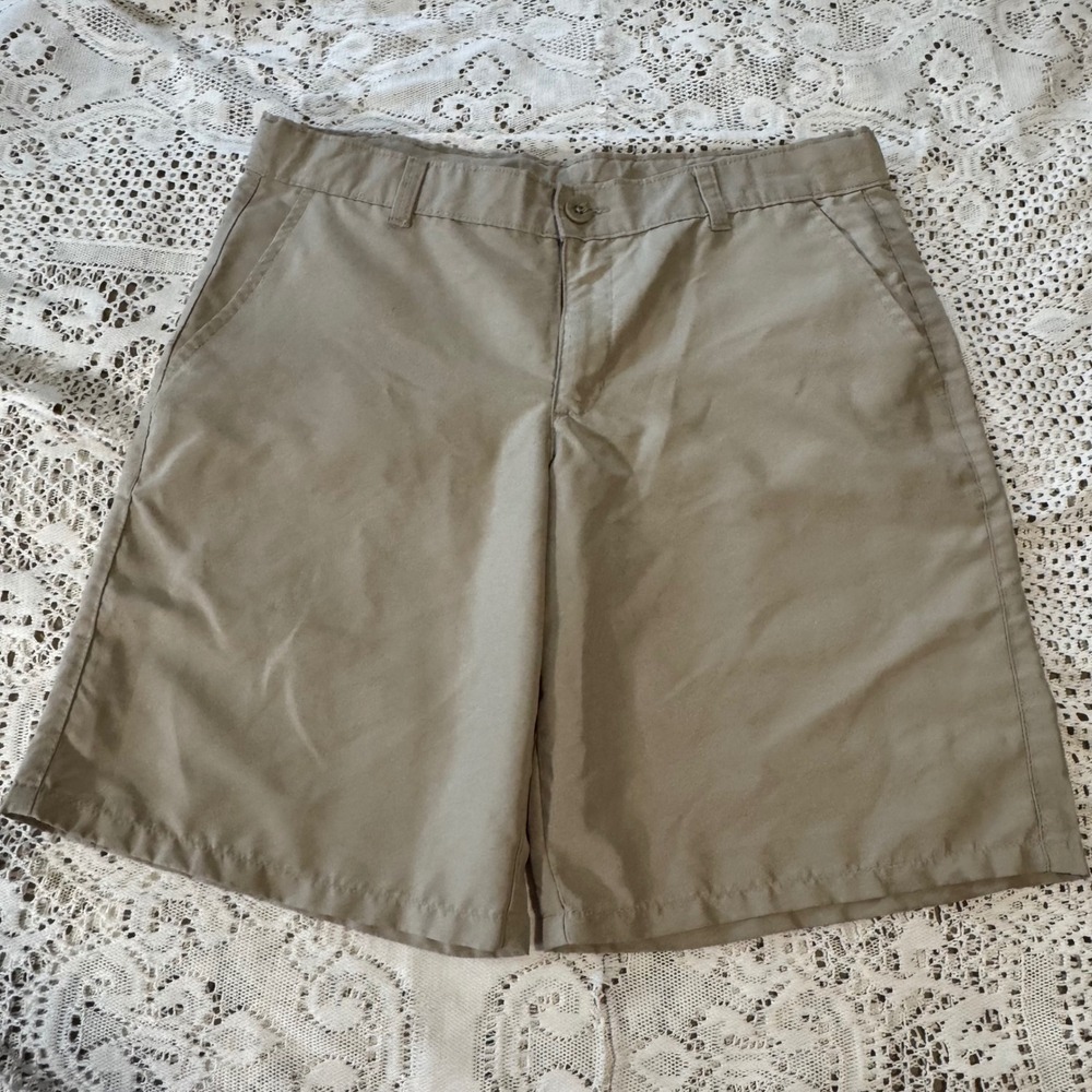 Chaps Boys School Approved Performance Tan Khaki Shorts Size 14 Husky